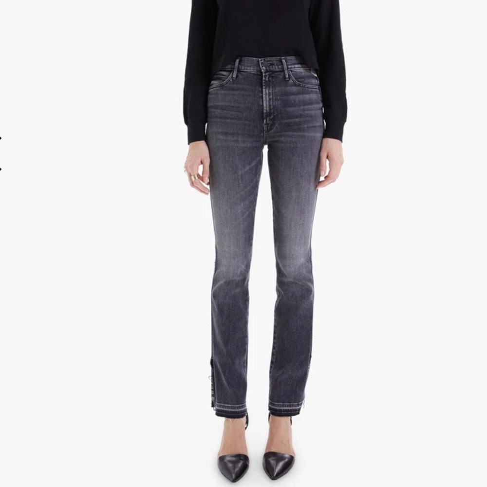 MOTHER the rascal slit undone hem jean